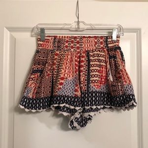 Francesca’s Blue Rain Pattern Flowy Shorts